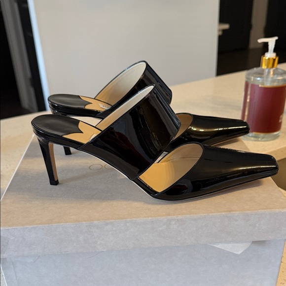 Jimmy Choo Black Patent Leather Mules - Picture 2 of 4